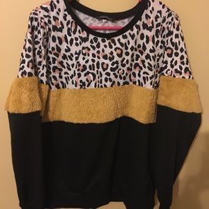 Leopard and furry sweater